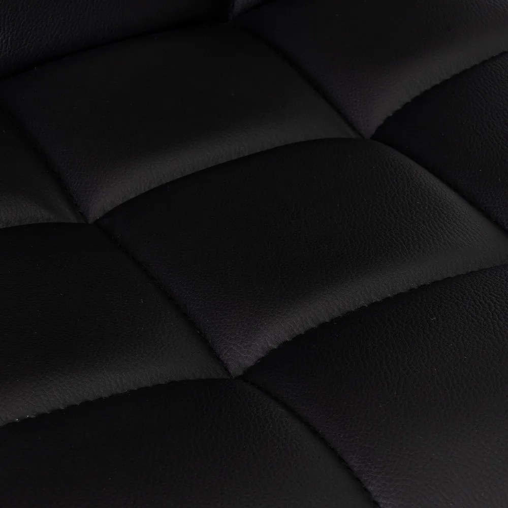 Черни бар столове в комплект от 2 бр. с регулируема височина от имитация на кожа (височина на седалката 93 cm) – Casa Selección