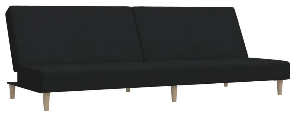375725 vidaXL 2-местно разтегателно канапе, черно, текстил