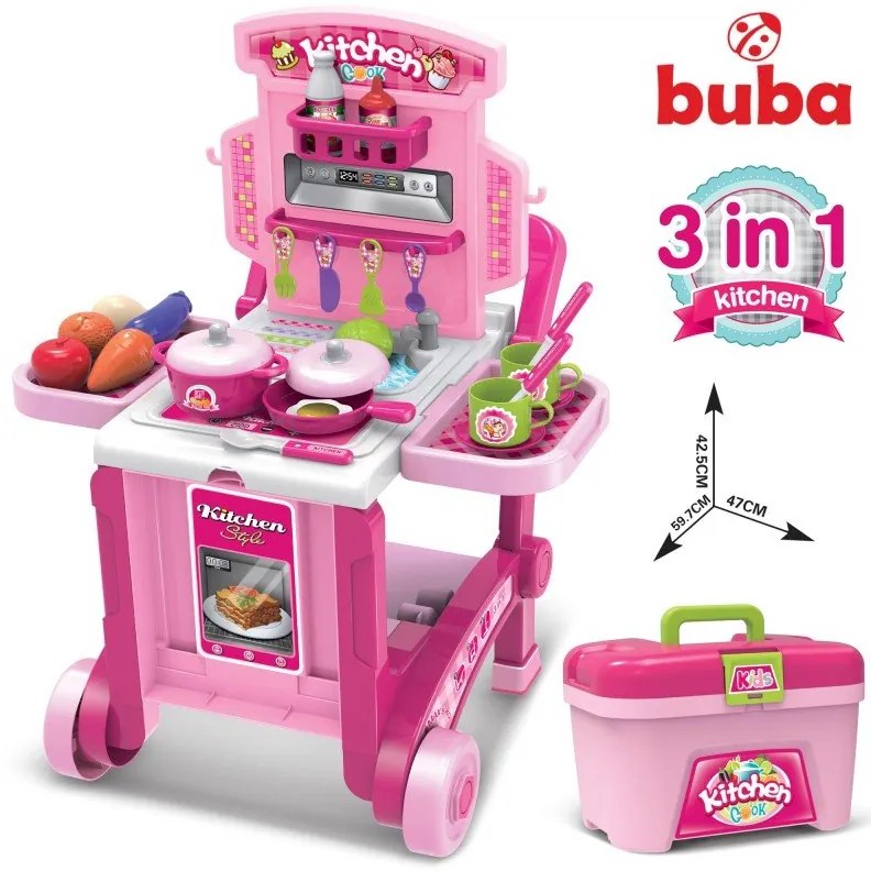 Buba - Kitchen little Chef детска кухня куфар - розова