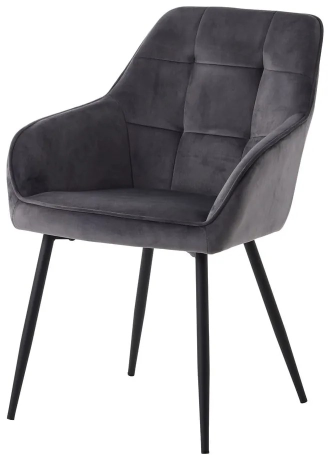 Сиви тапицирани трапезни столове в комплект с подлакътници 2 бр. Nolan Square – Unique Furniture