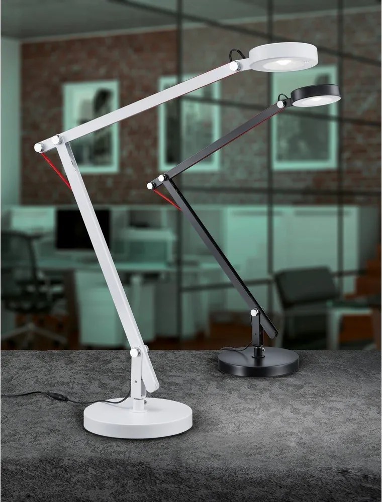 Черна LED настолна лампа с огъваща се структура (височина 90 cm) Amsterdam – Trio