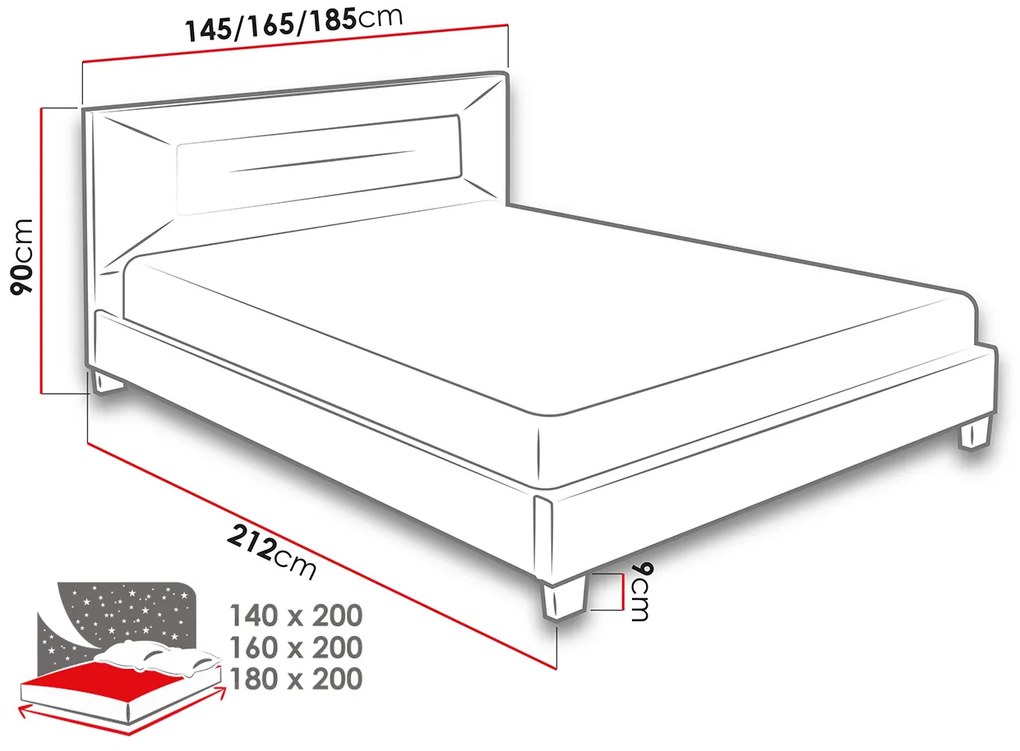 Тапицирано легло Dario-Mpez-160 x 200