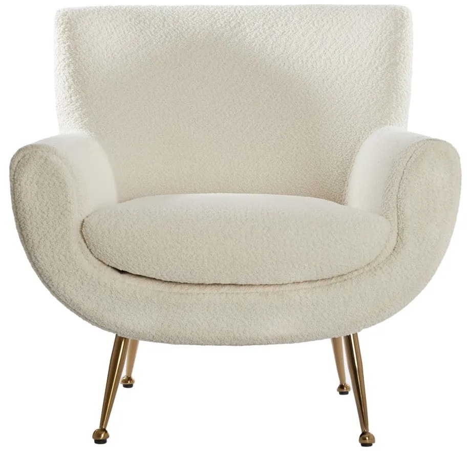 Кремаво кресло от букле Vinstra – Light & Living