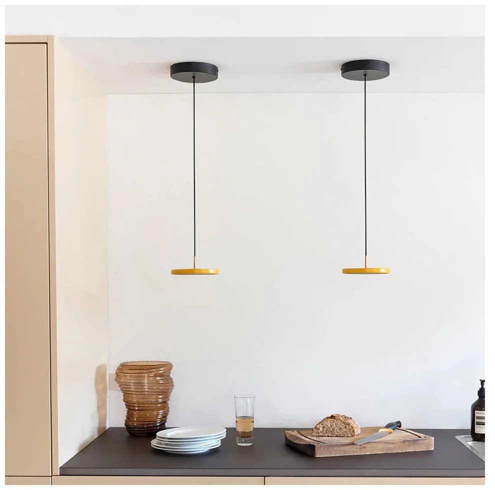 LED висящо осветително тяло с метален абажур в цвят жълта охра ø 15 cm Asteria Micro – UMAGE