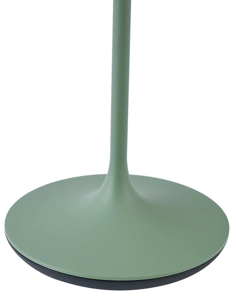 Настолна лампа зелена с LED IP65 акумулаторна със станция за зареждане - Bass