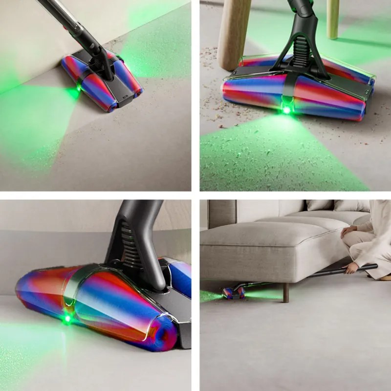 Вертикална прахосмукачка Dyson PencilVac Fluffycones 492689-01, 55 AW, 30 мин, 80 мл, 140000 Hyperdymium™, Ултратънък дизайн, LED осветление, Черен