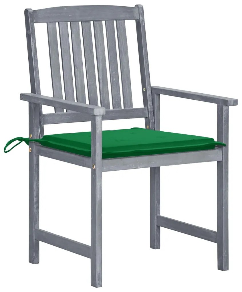 3078227 vidaXL Градински столове с възглавници, 8 бр, акация масив, сиви