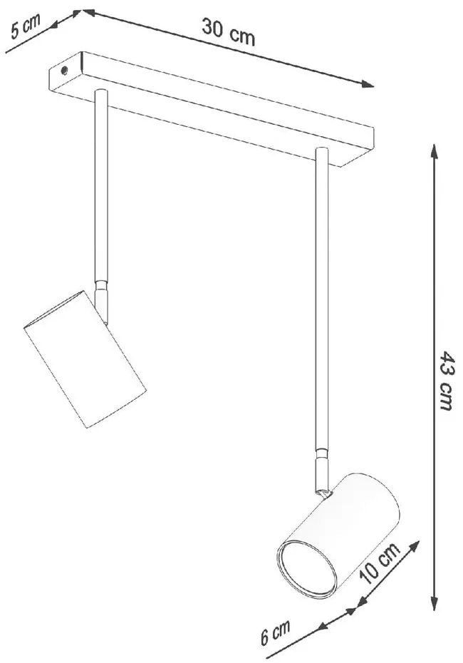 Черен прожектор 10x30 cm Jones – Sollux