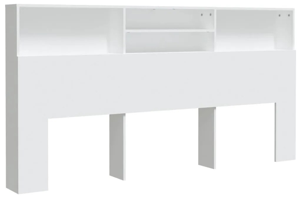 811889 vidaXL Табла за легло тип шкаф, бяла, 200x19x103,5 см