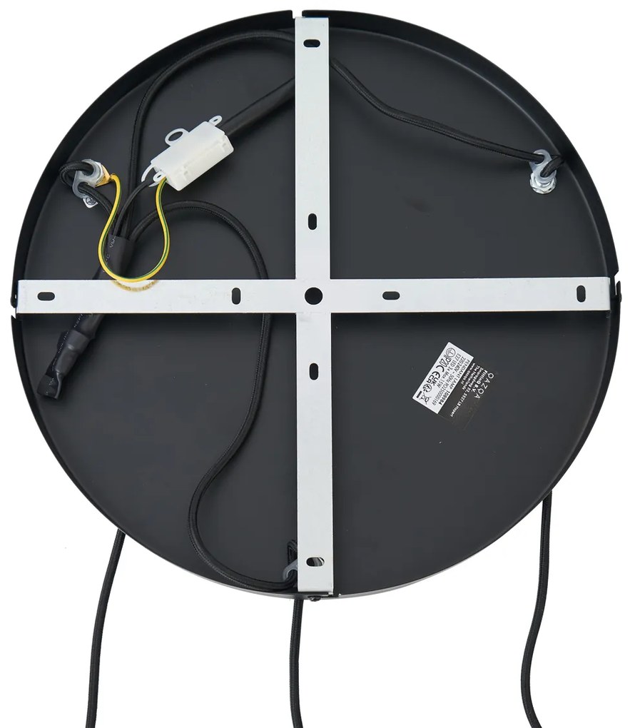 Хотелски шик висяща лампа черна със златно и зелено стъкло 3-лампи - Zuzanna