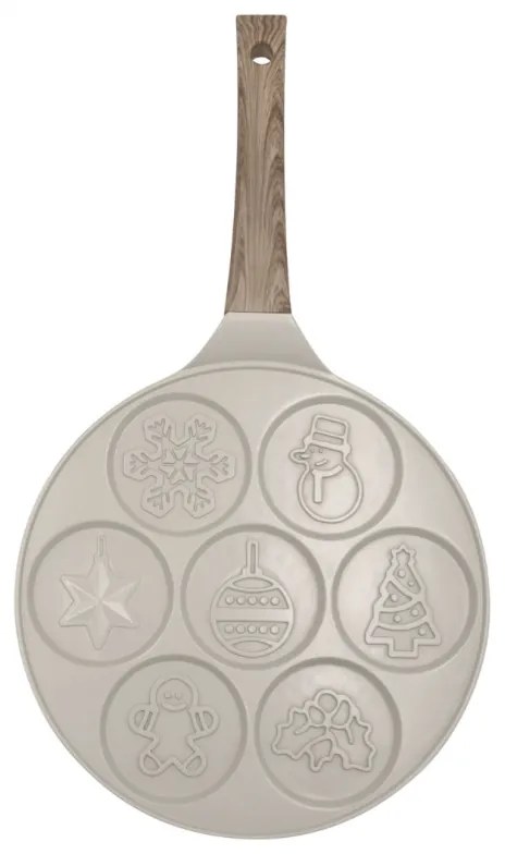 Тиган за палачинки Klausberg KB 7970, 26.5 см, 7 отделения, Незалепващо покритие, Индукция, Бежов