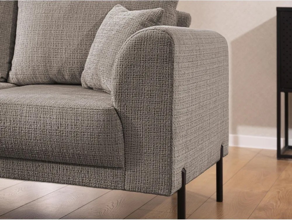 Кафяво-сив шенилов ъглов диван (ляв ъгъл/L форма) Mauris – Ropez