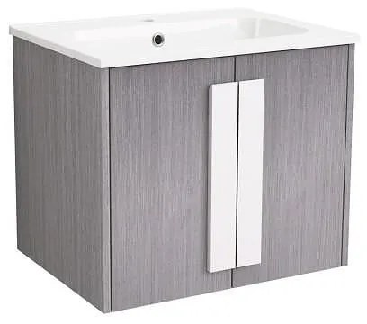 Конзолен PVC шкаф ICP 6451-2 с умивалник, 60x45x50см