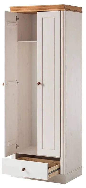 Бял гардероб от масивен бор 65x180 cm Anita – Støraa