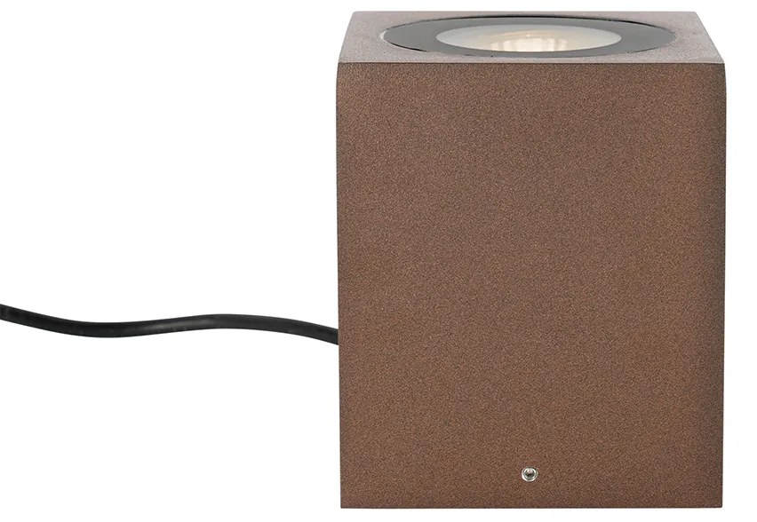 Индустриален градински прожектор ръждясал кафяв квадрат IP65 - Lennard