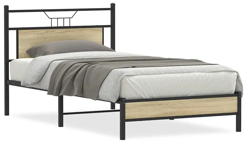 4106939 vidaXL Рамка за легло без матрак сонома дъб 100x200 см инженерно дърво