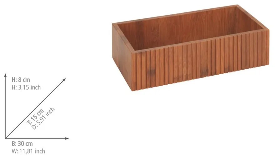 Бамбукова кутия за съхранение в естествен цвят 30x15x8 cm Mera – Wenko