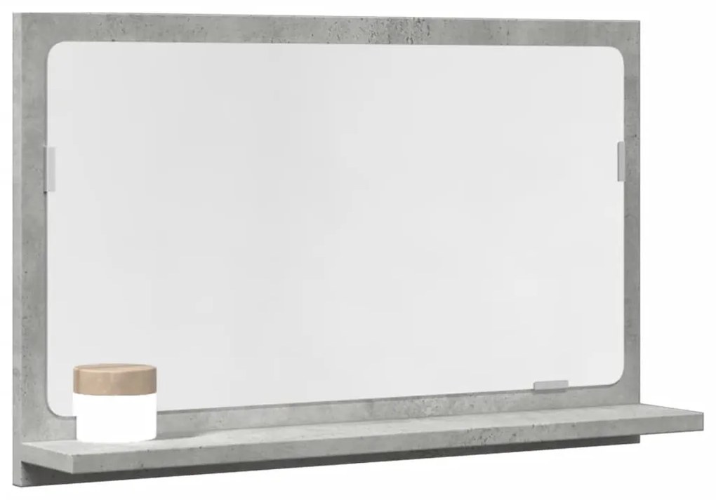 856192 vidaXL Шкаф за баня с огледало бетонно сив 60x11x37 см инженерно дърво