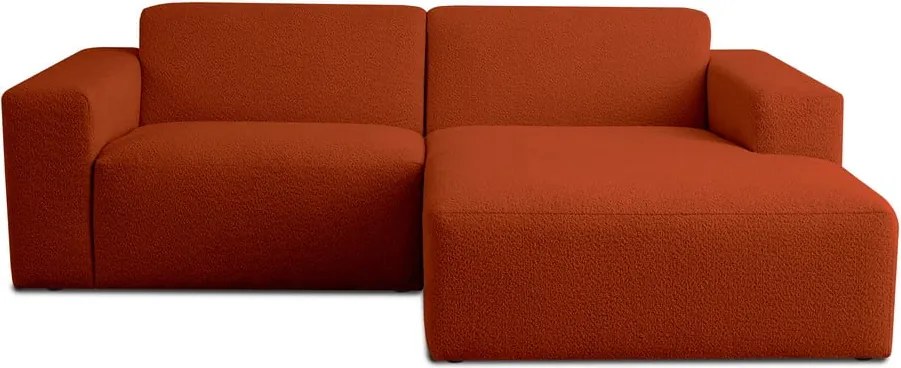 Ъглов диван от букле в тухлен цвят (десен ъгъл) Roxy – Scandic