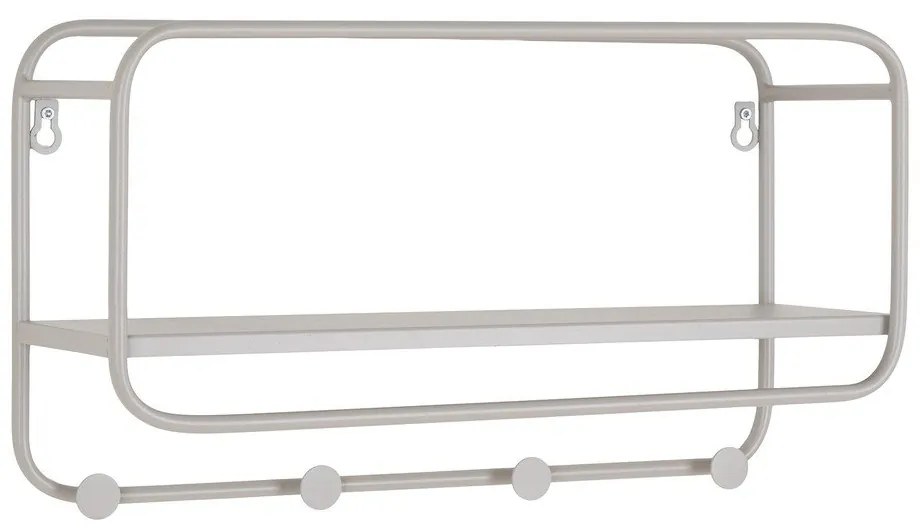 Светлосива метална стенна закачалка с рафт Feira – House Nordic