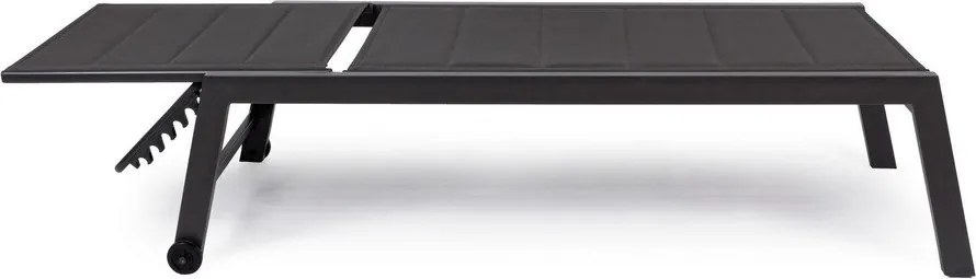 Антрацитен градински шезлонг метален Hilde – Bizzotto