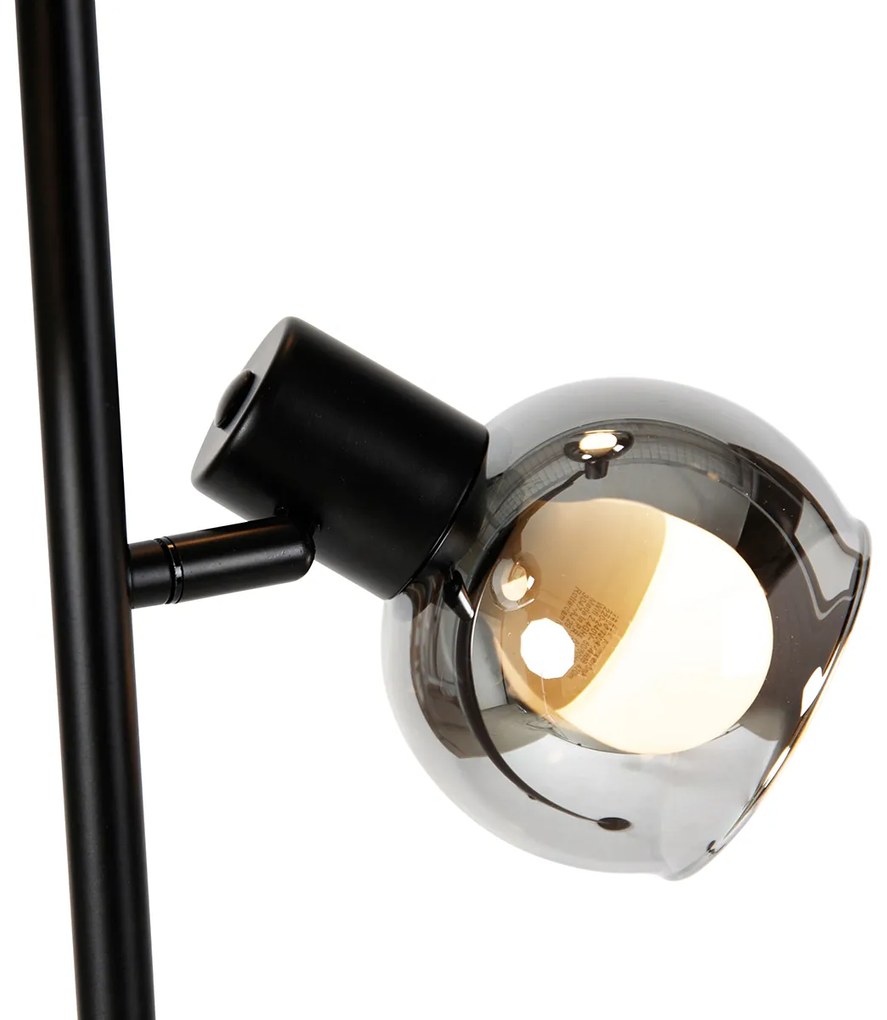 Интелигентна подова лампа черна с димно стъкло с 3 Wi-Fi P45 - Vidro