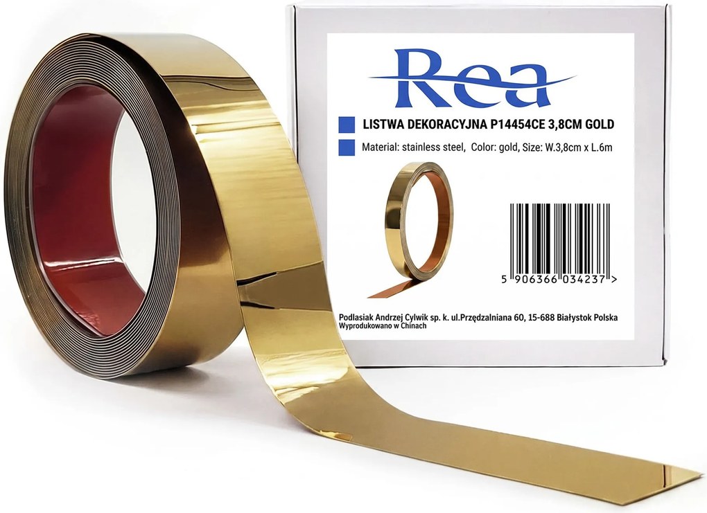Самозалепваща декоративна лайсна Rea P14454CA 3,8cm Gold