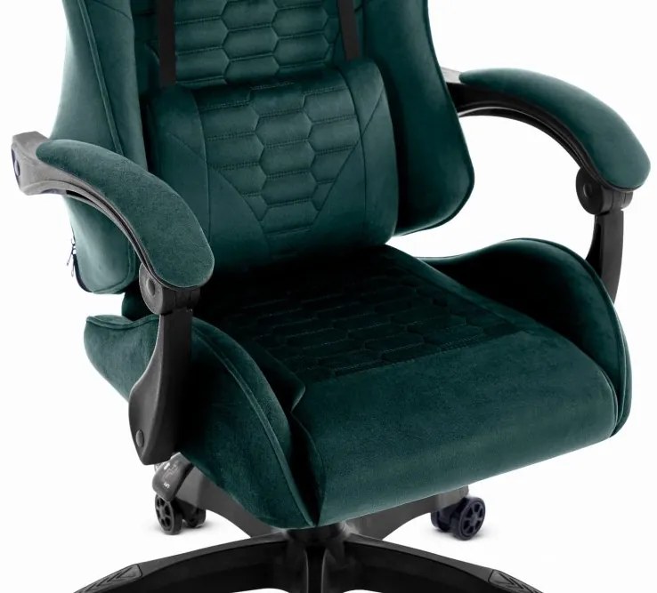 Геймърски стол HC-1000 GREEN - кадифена тъкан