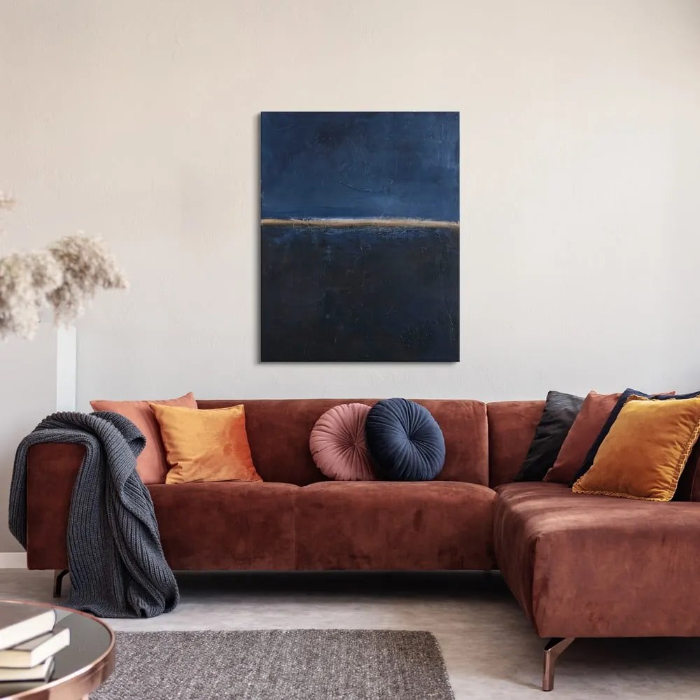 Ръчно рисувана картина 78x98 cm Edge Blue – Malerifabrikken