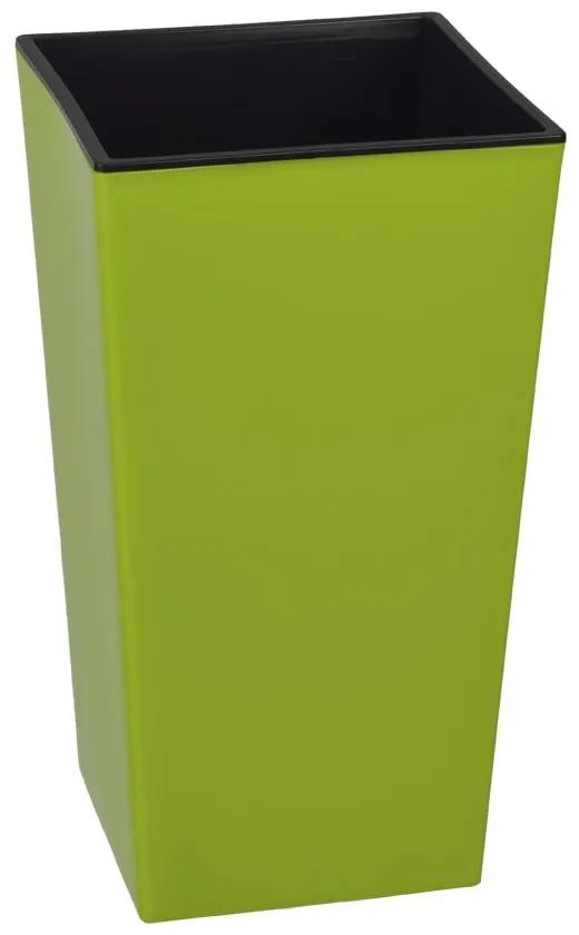 Матирана зелена саксия с грахово зърно, подходяща за използване на открито, височина 26 см Elise - Gardenico