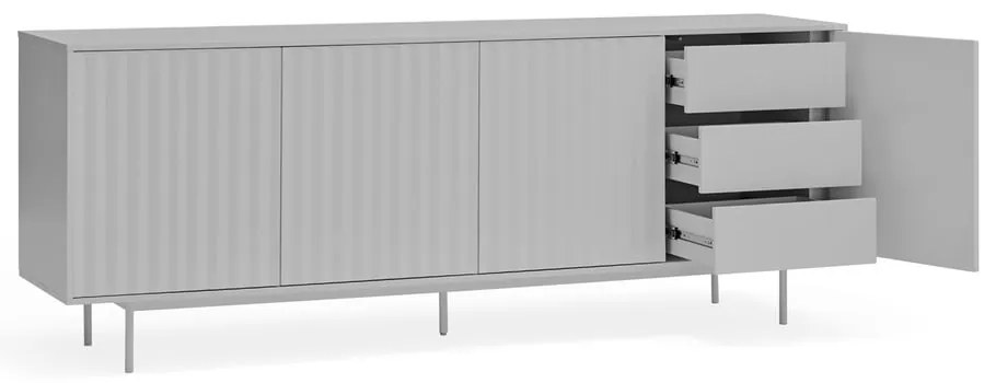 Сив нисък скрин 211x80 cm Sierra – Teulat