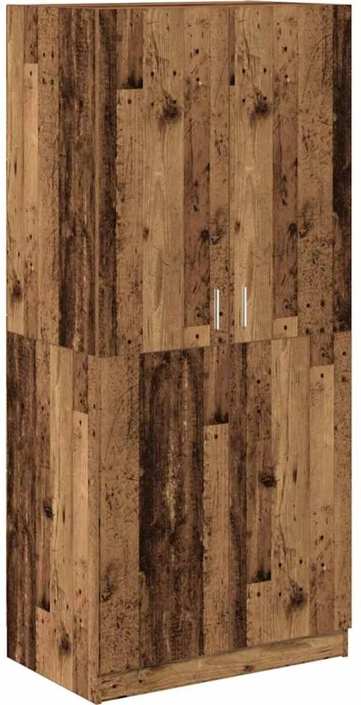 855882 vidaXL Гардероб, старо дърво, 80x52x180 см, ПДЧ