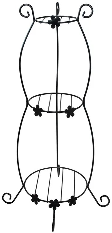 Feronya - Цветарник за три саксии черен FEFER-02