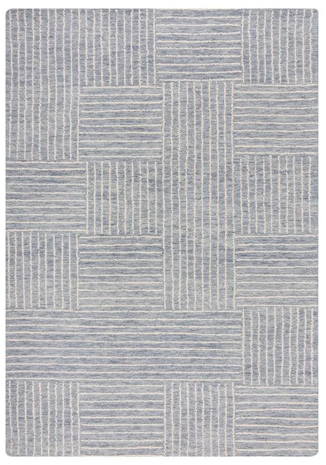 Светлосин ръчно изработен вълнен килим 160x230 cm Memphis Wool – Flair Rugs