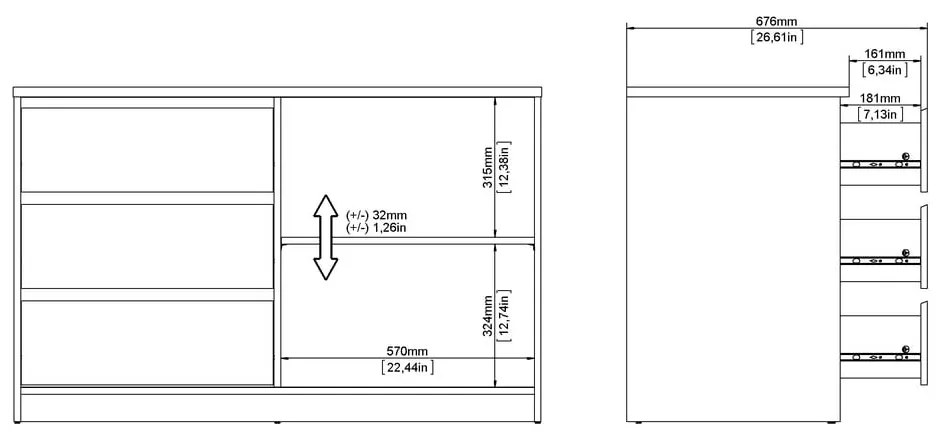 Скрин от дъбов декор с плъзгащи се врати в естествен цвят 119x76x50 cm Naia – Tvilum