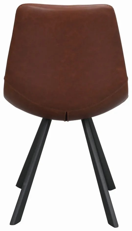 Кафяв трапезен стол с черни крака Alpha - Rowico