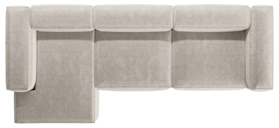 Бежов ъглов диван от рипсено кадифе (ляв ъгъл) Bergamo – Cosmopolitan Design