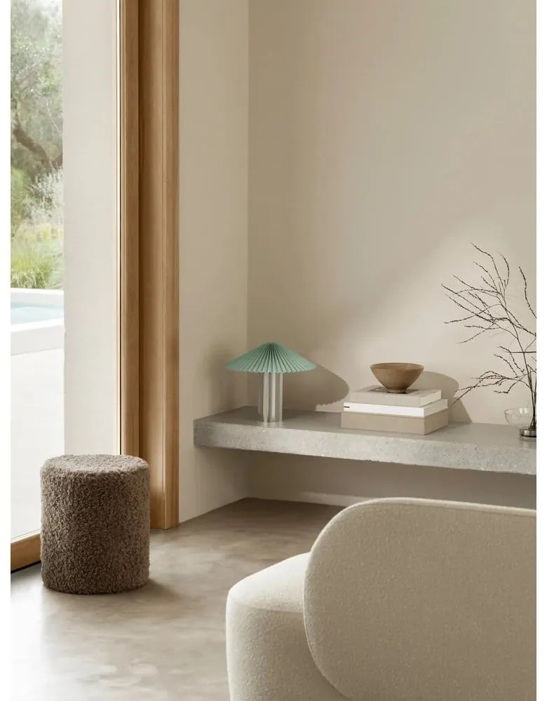 Кафява табуретка от прежда с примки от букле Teddy – Blomus