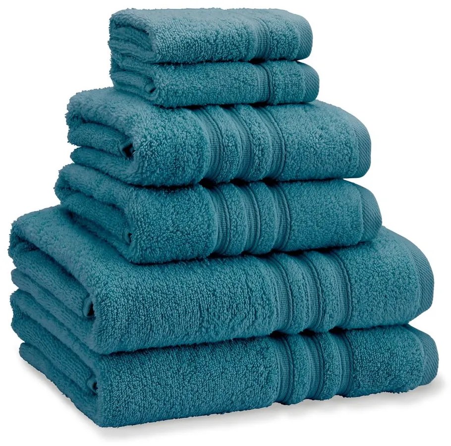 Тюркоазени памучни хавлии и кърпи за баня в комплект от 6 бр. от тери Zero Twist – Catherine Lansfield