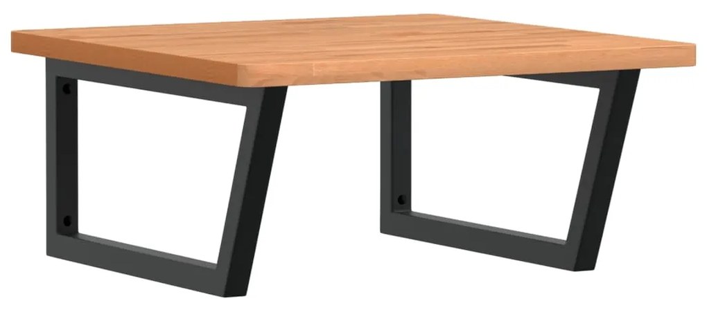 3302511 vidaXL Стенен рафт за мивка, стомана и масивно дърво бук