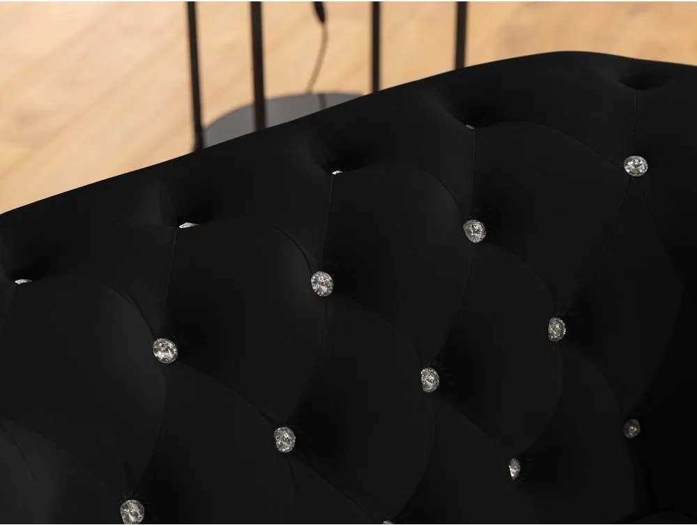 Черен кадифен разтегателен ъглов диван (ляв ъгъл L форма) York Blik – Ropez