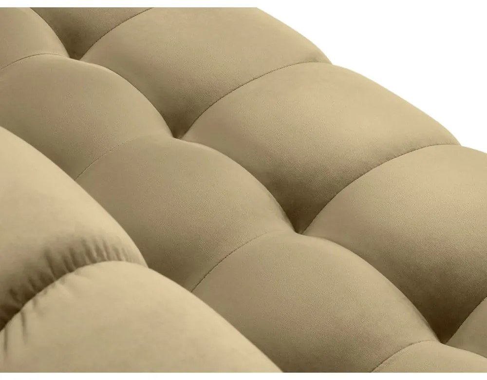 Бежов ъглов диван от кадифе , ляв ъгъл Bali - Cosmopolitan Design