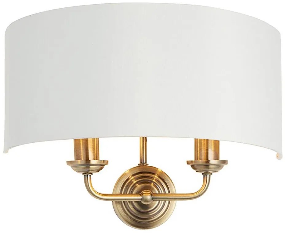 Endon 98937 - Аплик HIGHCLERE 2xE14/40W/230V бял/месинг