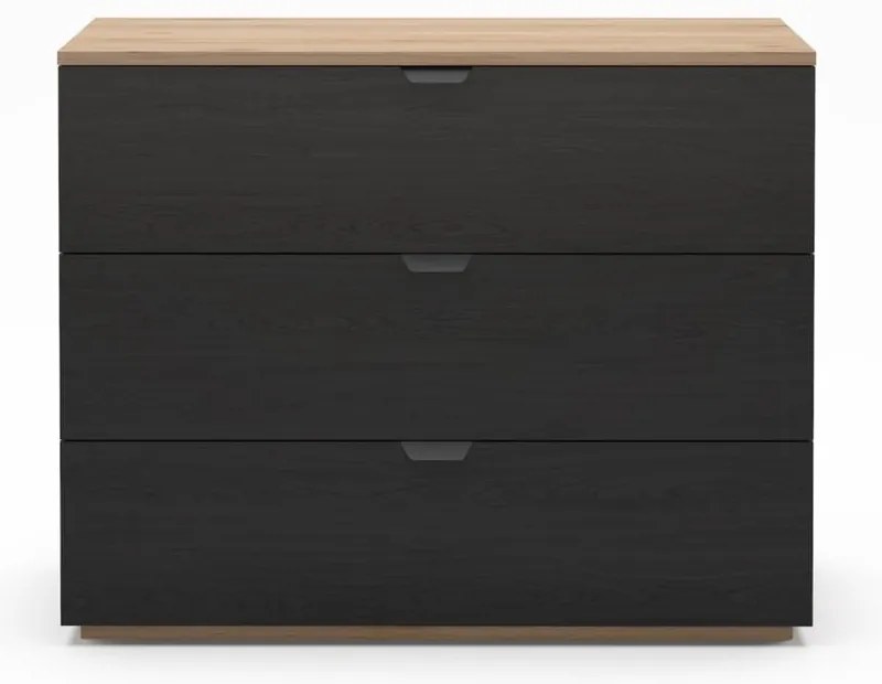 Черно-естествен скрин от декор от дъб 100x80x40 cm Dennis – Marckeric