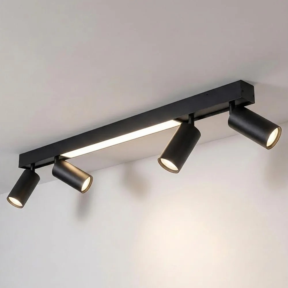 Brilagi - LED точково осветително тяло SELE 4xGU10/30W/230V + LED/20W черно