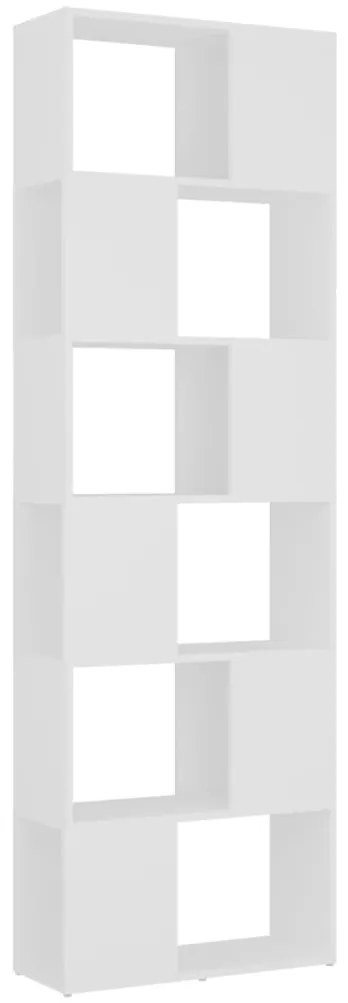 809098 vidaXL Библиотека/разделител за стая, бялa, 60x24x186 см