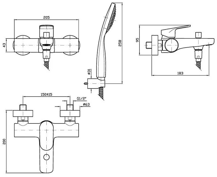 Цялостен кран за баня Zucchetti Nikko