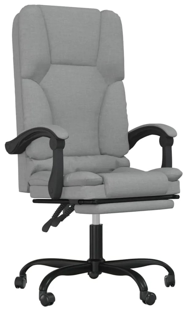 349675 vidaXL Масажен наклоняем офис стол, светлосив, текстил