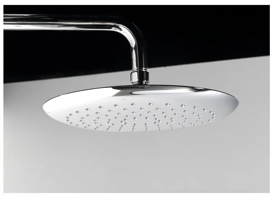 Месингов душ комплект в лъскаво сребристо с термостатен смесител с душ глава и ръчен душ 131 cm Solaris – Sapho