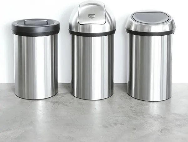 Кош за боклук Brabantia Touch Bin 647245, 60 л, Плавно и безшумно отваряне, Инокс/мат